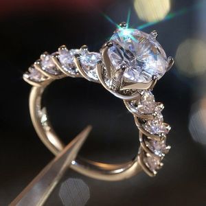 Women's 5 CT Round Solitaire Cubic Zirconia Diamond 925 Engagement Wedding Ring